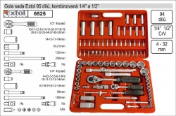 Gola sada Extol Premuim kombinovaná 95 dílů 1/4" a 1/2" 